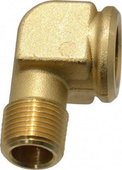 Parker - 3/8 Male Thread x 3/8 Female Thread, Brass Industrial Pipe 90° Street Elbow - MNPTF x FNPTF, 1,000 psi - Industrial Tool & Supply