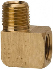 Parker - 1/8 Male Thread x 1/8 Female Thread, Brass Industrial Pipe 90° Street Elbow - MNPTF x FNPTF, 1,000 psi - Industrial Tool & Supply