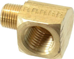 Parker - 1/8 Male Thread x 1/4 Female Thread, Brass Industrial Pipe 90° Street Elbow - MNPTF x FNPTF, 1,000 psi - Industrial Tool & Supply