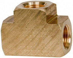 Parker - 1/8 Female Thread, Brass Industrial Pipe Female Tee - FNPTF, 1,000 psi - Industrial Tool & Supply
