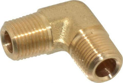Parker - 1/8 Male Thread, Brass Industrial Pipe 90° Male Elbow - MNPTF, 1,000 psi - Industrial Tool & Supply