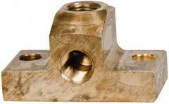 Parker - 1/8 Female Thread, Brass Industrial Pipe 90° Drop Ear Elbow - FNPTF, 1,000 psi - Industrial Tool & Supply