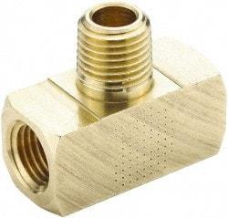 Parker - 3/4 Male Thread x 3/4 Female Thread, Brass Industrial Pipe Male Branch Tee - MNPTF x FNPTF, 1,000 psi - Industrial Tool & Supply