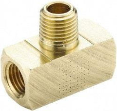 Parker - 3/4 Male Thread x 3/4 Female Thread, Brass Industrial Pipe Male Branch Tee - MNPTF x FNPTF, 1,000 psi - Industrial Tool & Supply