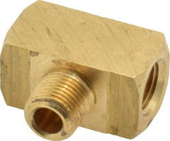 Parker - 1/8 Male Thread x 1/8 Female Thread, Brass Industrial Pipe Male Branch Tee - MNPTF x FNPTF, 1,000 psi - Industrial Tool & Supply