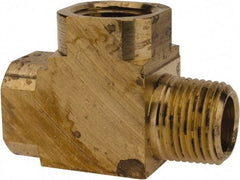 Parker - 3/8 Male Thread x 3/8 Female Thread, Brass Industrial Pipe Street Tee - MNPTF x FNPTF, 1,000 psi - Industrial Tool & Supply