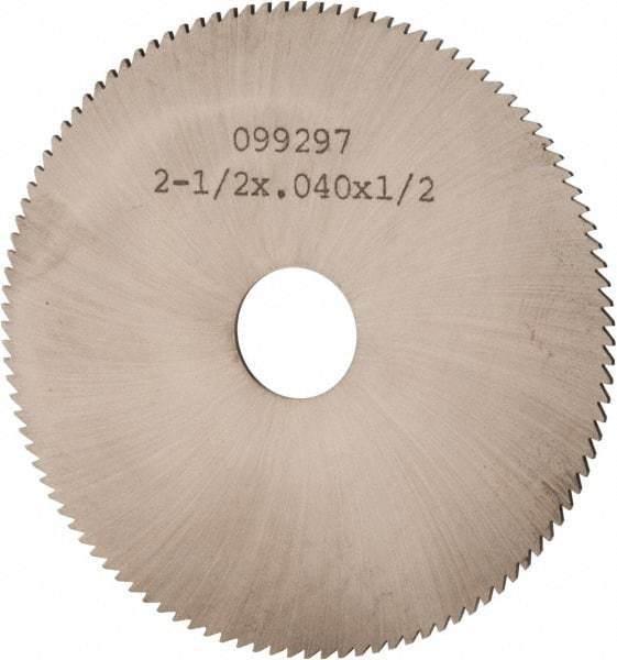 Made in USA - 2-1/2" Diam x 0.04" Blade Thickness, 1/2" Arbor Hole Diam, 110 Teeth, Solid Carbide, Jeweler's Saw - Uncoated - Industrial Tool & Supply