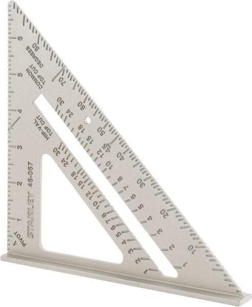 Stanley - 6-3/4" Blade Length x 10-1/4" Base Length, Buffed Finish, Aluminum Layout Tool - 1/8" Graduation - Industrial Tool & Supply