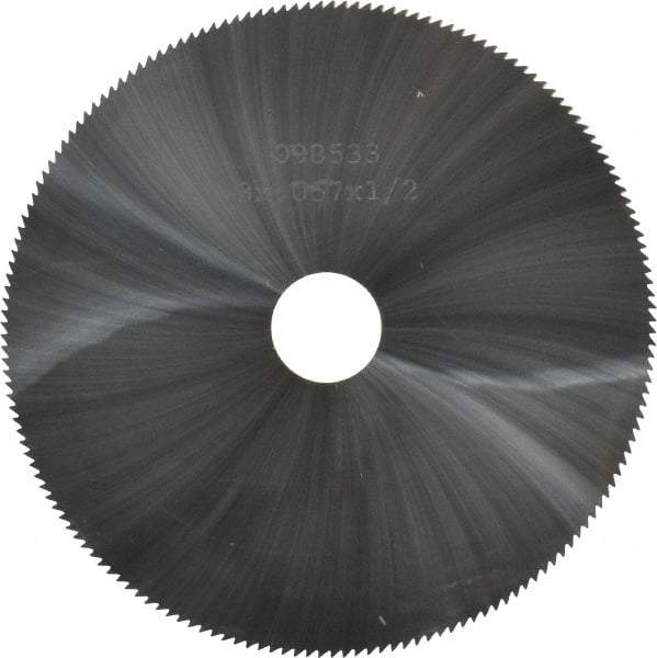 Made in USA - 3" Diam x 0.057" Blade Thickness, 1/2" Arbor Hole Diam, 168 Teeth, Solid Carbide Jeweler's Saw - Uncoated - Industrial Tool & Supply