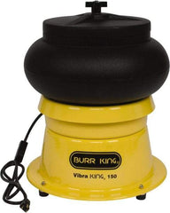 Burr King - 0.33 Cu Ft, 1/5 hp, Vibratory Tumbler - Adjustable Amplitude, Flow Through Drain - Industrial Tool & Supply