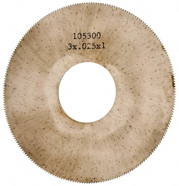 Made in USA - 3" Diam x 0.025" Blade Thickness, 1" Arbor Hole Diam, 230 Teeth, Solid Carbide Jeweler's Saw - Uncoated - Industrial Tool & Supply