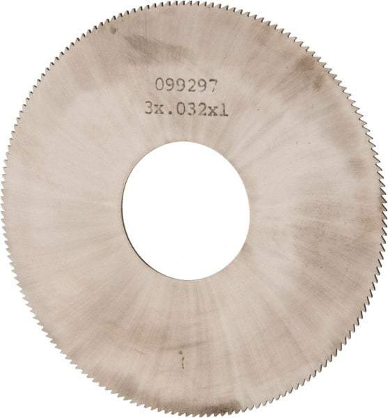 Made in USA - 3" Diam x 0.032" Blade Thickness, 1" Arbor Hole Diam, 168 Teeth, Solid Carbide Jeweler's Saw - Uncoated - Industrial Tool & Supply