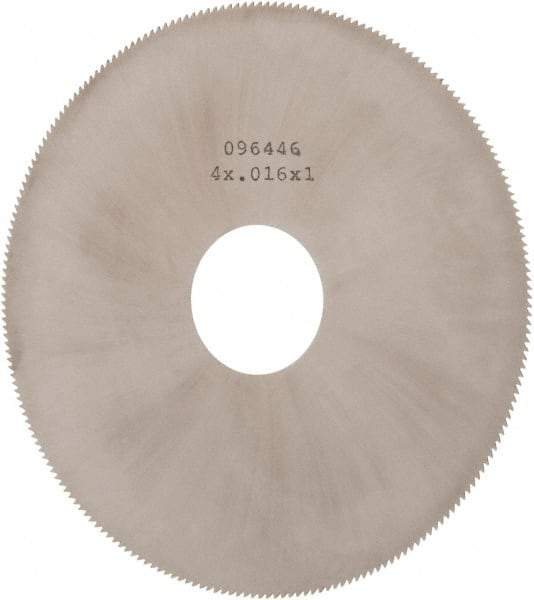 Made in USA - 4" Diam x 0.016" Blade Thickness, 1" Arbor Hole Diam, 220 Teeth, Solid Carbide Jeweler's Saw - Uncoated - Industrial Tool & Supply
