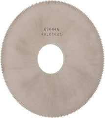 Made in USA - 4" Diam x 0.016" Blade Thickness, 1" Arbor Hole Diam, 220 Teeth, Solid Carbide Jeweler's Saw - Uncoated - Industrial Tool & Supply