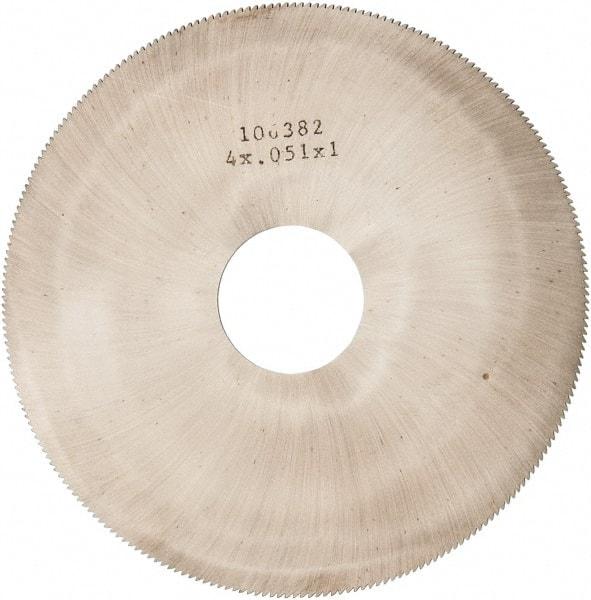 Made in USA - 4" Diam x 0.051" Blade Thickness, 1" Arbor Hole Diam, 240 Teeth, Solid Carbide Jeweler's Saw - Uncoated - Industrial Tool & Supply