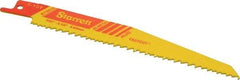 Starrett - 6" Long x 3/4" Thick, Bi-Metal Reciprocating Saw Blade - Tapered Profile, 6 to 10 TPI, Toothed Edge, Universal Shank - Industrial Tool & Supply