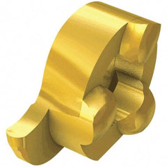 Iscar - 11200R100GIQL Grade IC528, 2mm Cutting Width Carbide Grooving Insert - 2.3mm Max Depth of Cut, Left Hand, 1mm Corner Radius, TiCN/TiN Finish - Industrial Tool & Supply