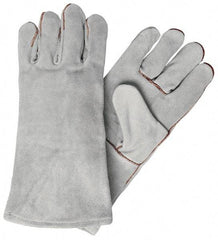 MCR Safety - Size XL Cotton Lined Cowhide Welding Glove - 13" OAL, Wing Thumb, For General Welding - Industrial Tool & Supply