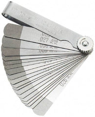 Blackhawk by Proto - 22 Piece, 0.004 to 0.025" Thick, Parallel Feeler Gage Set - 3.31" Leaf Length, 1/2" Wide, Steel - Industrial Tool & Supply