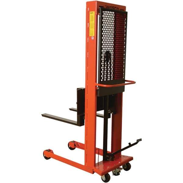 Wesco Industrial Products - 1,000 Lb Capacity, 64" Lift Height, Steel Stacker Manually Operated Lift - Industrial Tool & Supply