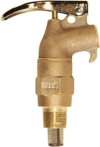 Justrite - 3/4" NPT Brass Rigid Drum Faucet - FM Approved, Internal Arrester, Self Closing - Industrial Tool & Supply