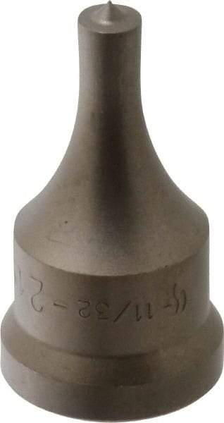 Cleveland Steel Tool - 11/32 Inch Diameter Round Ironworker Punch - 1-1/16 Inch Body Diameter, 1-7/32 Inch Head Diameter, 2-1/8 Inch Overall Length - Industrial Tool & Supply
