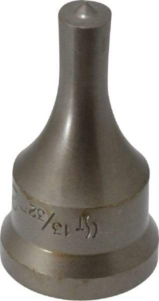 Cleveland Steel Tool - 13/32 Inch Diameter Round Ironworker Punch - 1-1/16 Inch Body Diameter, 1.24 Inch Head Diameter, 2-3/16 Inch Overall Length - Industrial Tool & Supply