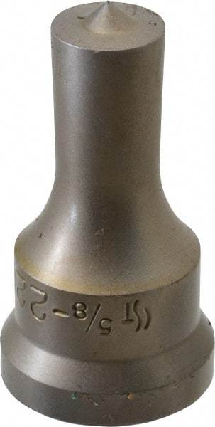 Cleveland Steel Tool - 5/8 Inch Diameter Round Ironworker Punch - 1-1/16 Inch Body Diameter, 1.24 Inch Head Diameter, 2-3/16 Inch Overall Length - Industrial Tool & Supply