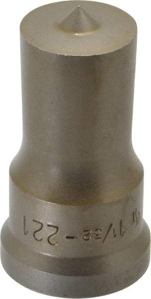 Cleveland Steel Tool - 1-1/32 Inch Diameter Round Ironworker Punch - 1-7/32 Inch Body Diameter, 1-3/8 Inch Head Diameter, 2-3/8 Inch Overall Length - Industrial Tool & Supply