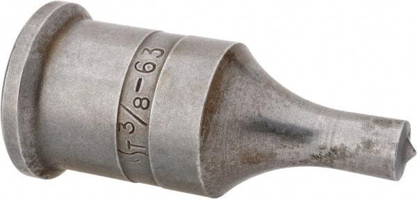Cleveland Steel Tool - 3/8 Inch Diameter Round Ironworker Punch - 1 Inch Body Diameter, 1-3/16 Inch Head Diameter, 2-7/16 Inch Overall Length - Industrial Tool & Supply