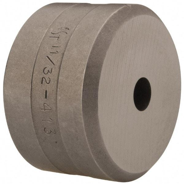 Cleveland Steel Tool - 11/32 Inch Diameter Round Ironworker Die - 1-13/16 Inch Head Diameter, 1-1/8 Inch Head Height - Industrial Tool & Supply