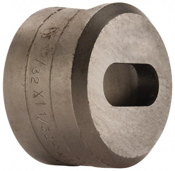 Cleveland Steel Tool - 1-1/32 Inch Long x 15/32 Inch Wide Oblong Ironworker Die - 1-13/16 Inch Head Diameter, 1-1/8 Inch Head Height - Industrial Tool & Supply