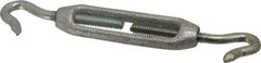 Made in USA - 74 Lb Load Limit, 1/4" Thread Diam, 2-1/4" Take Up, Malleable Iron Hook & Hook Turnbuckle - 2-5/16" Body Length, 11/64" Neck Length, 5-1/2" Closed Length - Industrial Tool & Supply