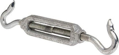 Made in USA - 112 Lb Load Limit, 5/16" Thread Diam, 2-9/16" Take Up, Malleable Iron Hook & Hook Turnbuckle - 3-7/16" Body Length, 7/32" Neck Length, 6-3/4" Closed Length - Industrial Tool & Supply