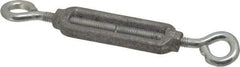 Made in USA - 68 (Hook) & 74 (Eye) Lb Load Limit, 1/4" Thread Diam, 2-1/4" Take Up, Aluminum Hook & Eye Turnbuckle - 2-5/16" Body Length, 11/64" Neck Length, 5-1/2" Closed Length - Industrial Tool & Supply