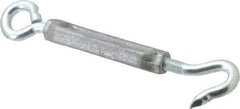 Made in USA - 144 (Eye) & 174 (Hook) Lb Load Limit, 3/8" Thread Diam, 2-7/8" Take Up, Aluminum Hook & Eye Turnbuckle - 3-7/8" Body Length, 1/4" Neck Length, 7-1/2" Closed Length - Industrial Tool & Supply