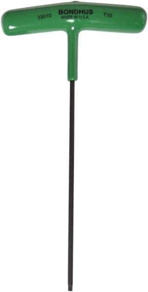 Bondhus - T10 Standard Torx Key - T-Handle Cushion Grip, Protanium High Torque Steel - Industrial Tool & Supply