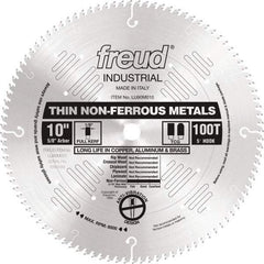 Freud - 10" Diam, 5/8" Arbor Hole Diam, 100 Tooth Wet & Dry Cut Saw Blade - Carbide-Tipped, Standard Round Arbor - Industrial Tool & Supply