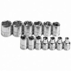 SK - 1/4" Drive Standard Socket Set - 4 to 15mm, Metric Measurement Standard - Industrial Tool & Supply