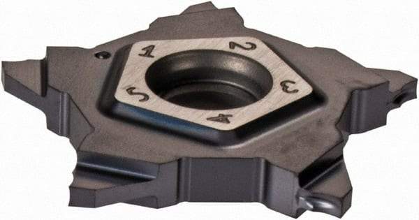 Iscar - 24N120PENTA Grade IC908, 1.19mm Cutting Width Carbide Grooving Insert - 2.01mm Max Depth of Cut, Neutral, TiN/TiAlN Finish - Industrial Tool & Supply