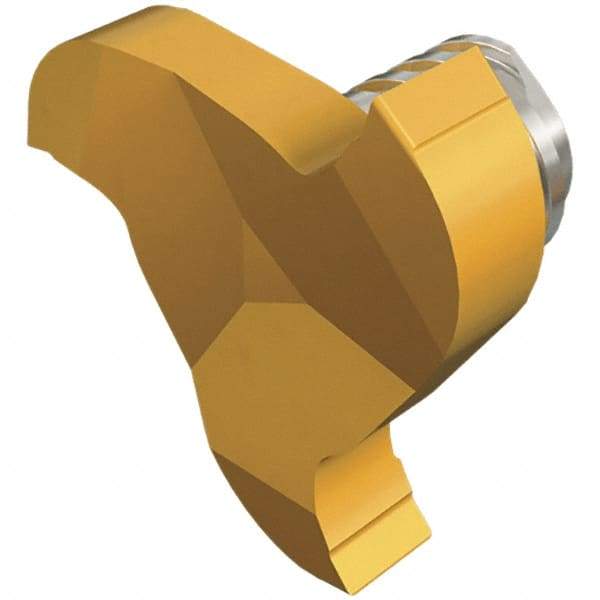 Iscar - MM GRIT Grade IC528 Carbide Groove Milling Tip Insert - TiCN/TiN Finish, 3 Flutes, 15.7mm Cutting Diam, 2.8mm Depth of Cut, 0.0039" Cnr Rad - Industrial Tool & Supply