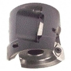 Iscar - 4 Inserts, 2" Cut Diam, 3/4" Arbor Diam, 1.18" Max Depth of Cut, Indexable Square-Shoulder Face Mill - 0/90° Lead Angle, 2.16" High, HM90 APCR 1605 Insert Compatibility, Through Coolant, Series Helialu - Industrial Tool & Supply
