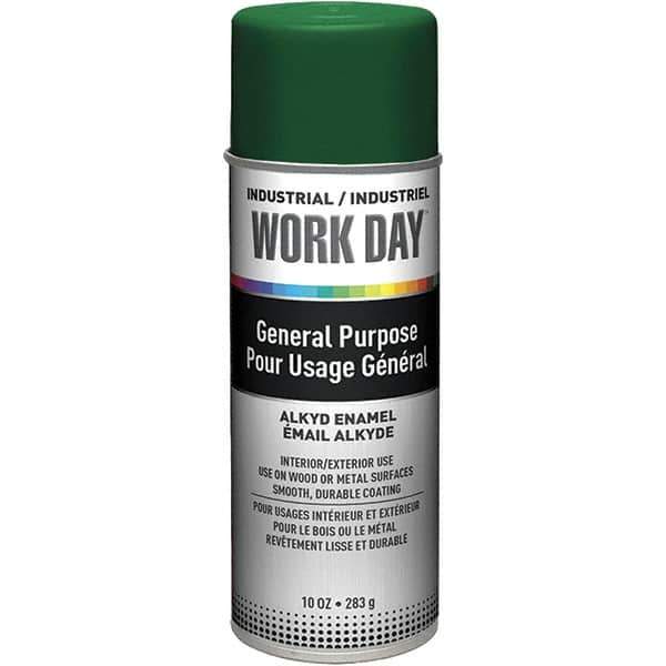 Krylon - Green, Gloss, Enamel Spray Paint - 9 to 13 Sq Ft per Can, 10 oz Container, Use on Ceramics, Glass, Metal, Plaster, Wood - Industrial Tool & Supply
