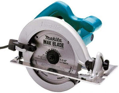 Makita - 10.5 Amps, 7-1/4" Blade Diam, 4,700 RPM, Electric Circular Saw - 120 Volts, 5/8" Arbor Hole, Right Blade - Industrial Tool & Supply