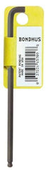 Bondhus - 5/16" Hex, Short Arm, Ball End Hex Key - 6-5/16" OAL, Protanium High Torque Steel, Inch System of Measurement - Industrial Tool & Supply