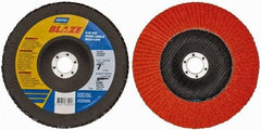 Norton - 40 Grit, 7" Disc Diam, 7/8" Center Hole, Type 29 Ceramic Flap Disc - 8,500 Max RPM, Fiberglass Backing, Arbor Attaching System, Coated - Industrial Tool & Supply