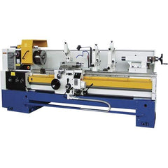 Summit - 28-1/2" Swing, 60" Between Centers, 120 Volt, Triple Phase Toolroom Lathe - 6MT Taper, 15 hp, 20 to 1,250 RPM, 4-1/8" Bore Diam, 48" Deep x 70" High x 136" Long - Industrial Tool & Supply