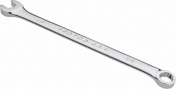 Proto - 1/4" 12 Point Combination Wrench - 5-3/8" OAL, Steel, Chrome Finish - Industrial Tool & Supply