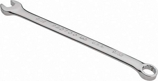 Proto - 9/32" 12 Point Combination Wrench - 5-11/16" OAL, Steel, Chrome Finish - Industrial Tool & Supply