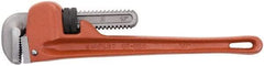 Stanley - 14" Cast Iron Straight Pipe Wrench - 2-7/8" Pipe Capacity - Industrial Tool & Supply